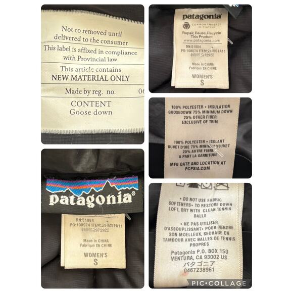 PATAGONIA TRES 3-IN-1 GOOSE DOWN QUILTED PUFFER JACKET PARKA ONLY WOMEN SIZE S - Picture 9 of 9